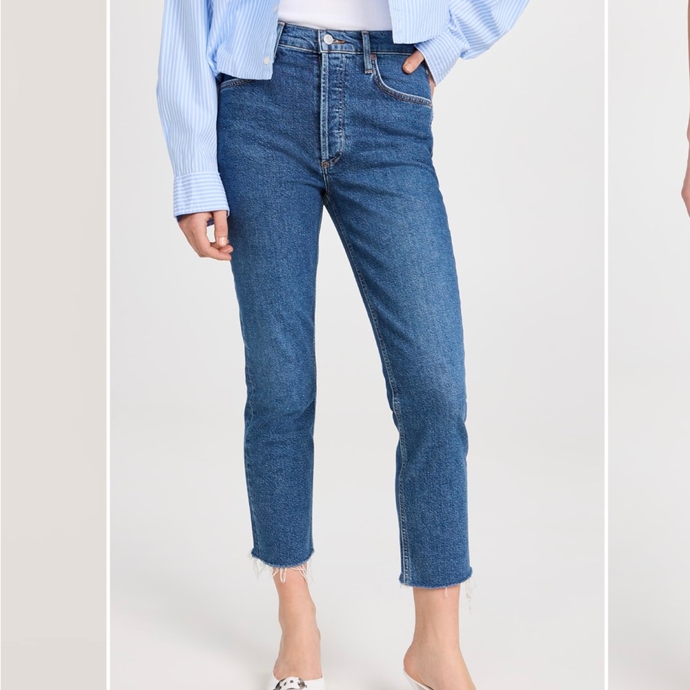 Agolde Riley High Rise Straight Crop Jeans